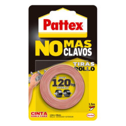Pattex No Más Clavos: cinta doble cara extrafuerte 1,5m. por 5,41€. Antes 8.08€.
